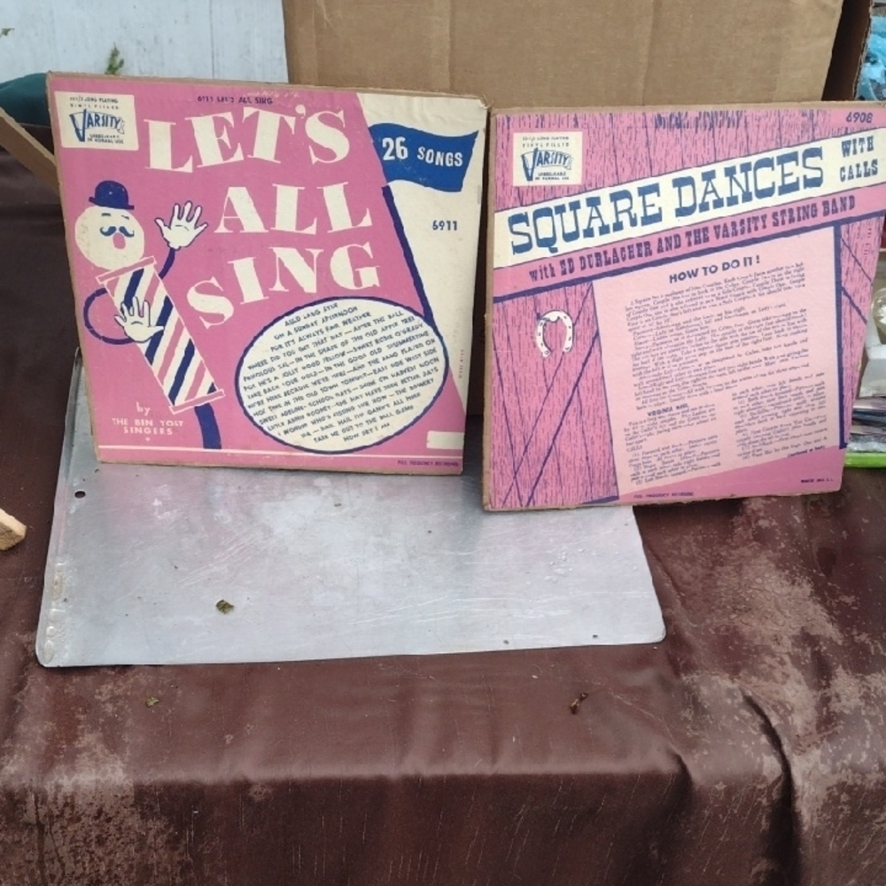 Vintage Vinyl Record Set - Let's All Sing & Square Dances